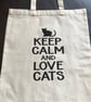 Reusable Tote organic cotton bags with slogan on in glitter vinyl 5oz cotton bag - Image 2