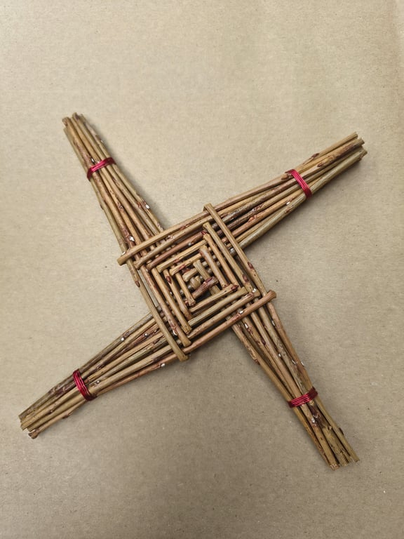 Celtic cross made in willow - St Brigid, Imbolc