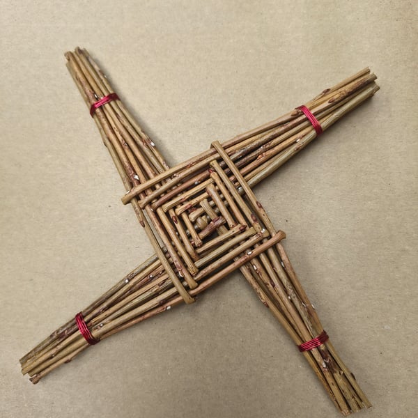 Celtic cross made in willow - St Brigid, Imbolc