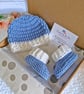 Handmade Crochet Baby Hat and Booties Set – Newborn Gift