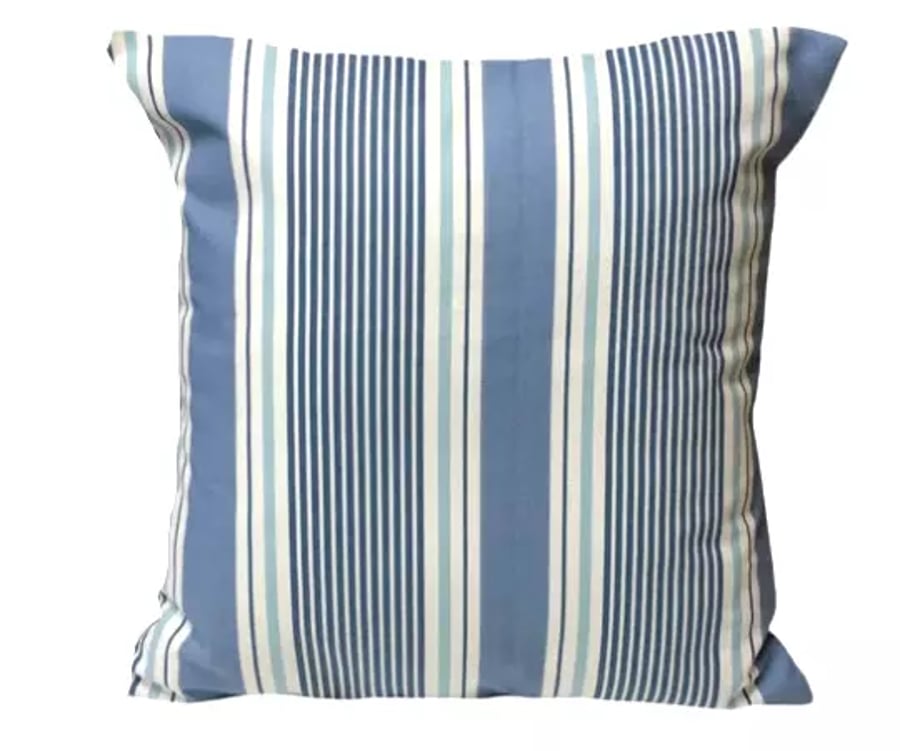 Merci Stripe Linen Cushion in Navy (Cover Only)