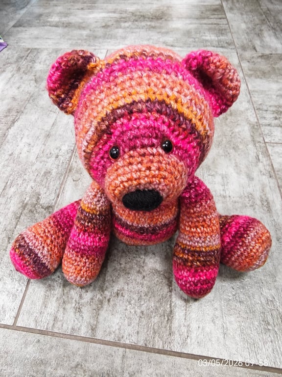 Crochet Bear - Red Pink