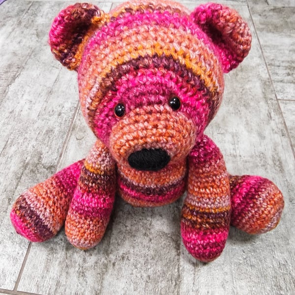 Crochet Bear - Red Pink