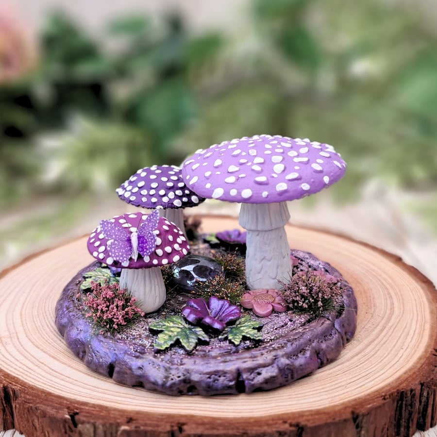 Purple Fantasy Mushroom Ornament