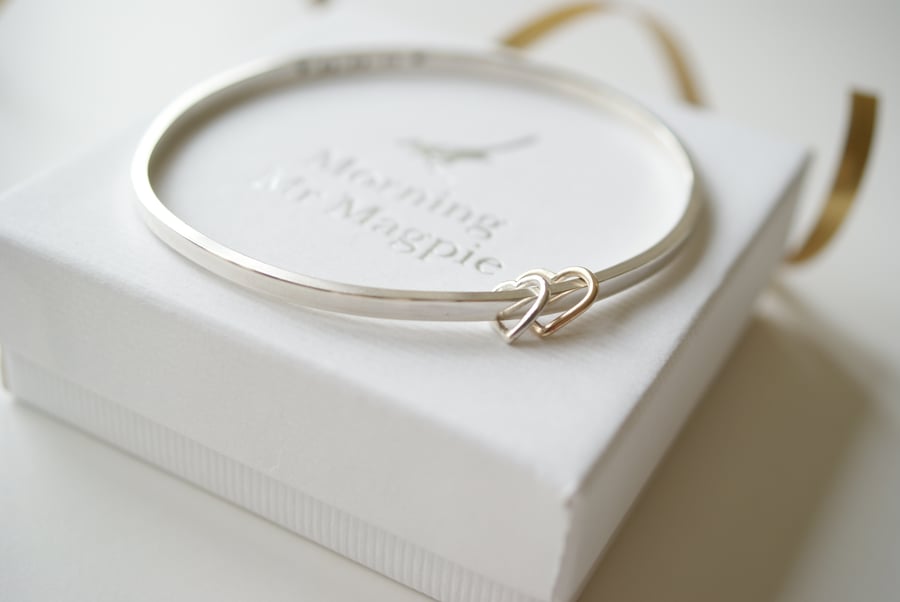 Personalised bangle hand stamped for a New Mum