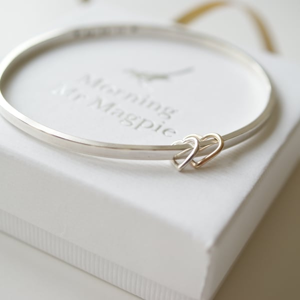 Personalised bangle hand stamped for a New Mum