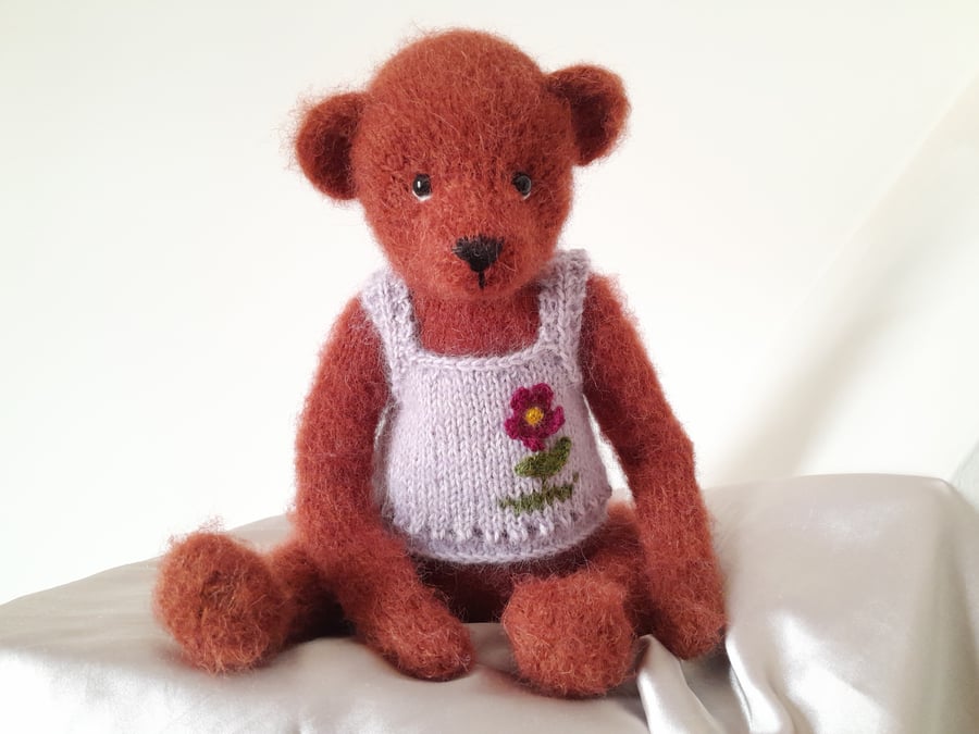 Knitted Mohair Bear, Traditional Teddy Bear 
