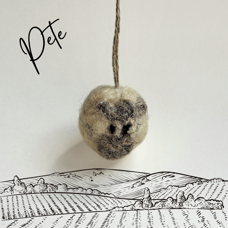 Pete the Sheep keyring and a pocket-sized stress buddy xs