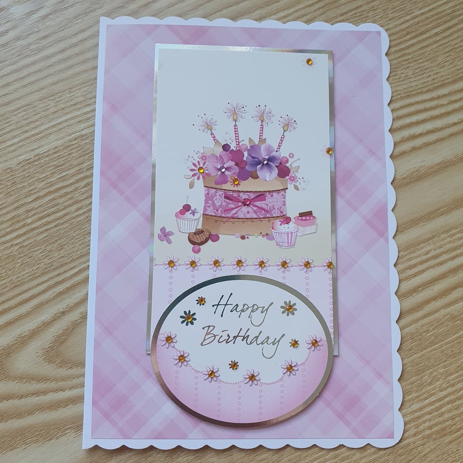 Cake with candles birthday card