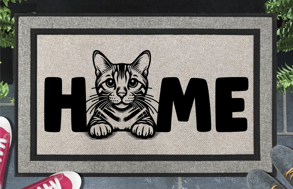 Bengal Cat Home Door Mat No.3 - All Weather Doormat - 45x70cm 