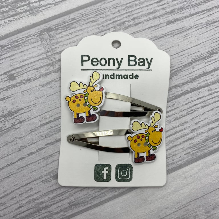 Christmas reindeer hair clips 