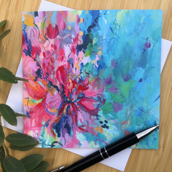 Abstract Floral Greetings Card - Into the Light 