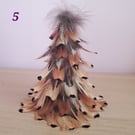 Christmas feather decorations single tree 15cm tall