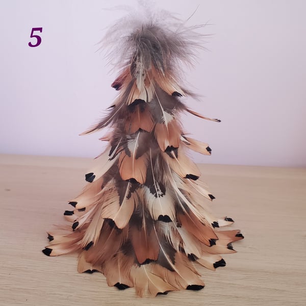 Christmas feather decorations single tree 15cm tall