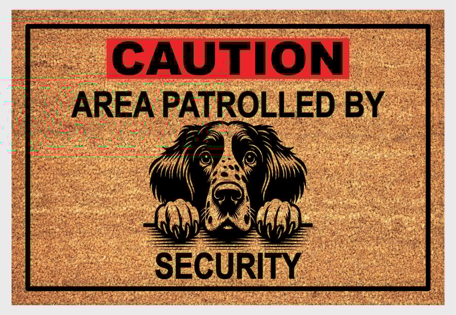 English Setter  Security Door Mat - English Setter Welcome Mat 