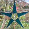 Stained Glass 5 Pointed Star - Handmade Hanging Decoration - Petrol Blue
