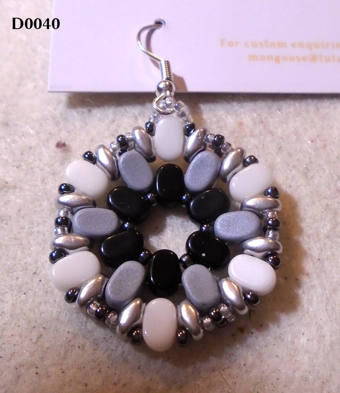 Hexagonal bead earrings (customisable)