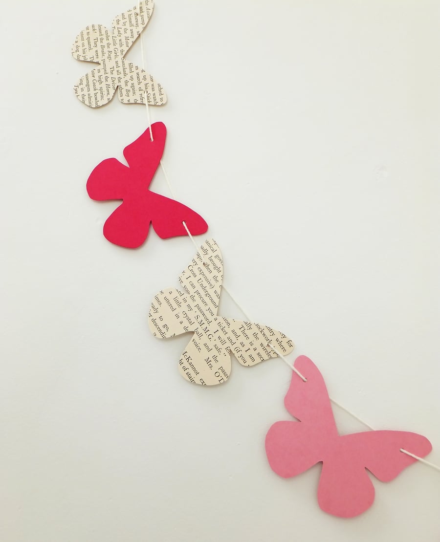 Butterfly Bunting in Pinks