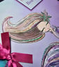 Mermaid birthday guest book, brunette mermaid guest book, mermaid party gift - Image 2