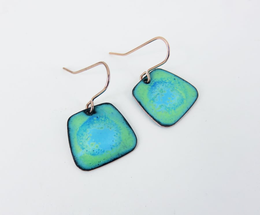 Colourful Enamel Dangle Earrings