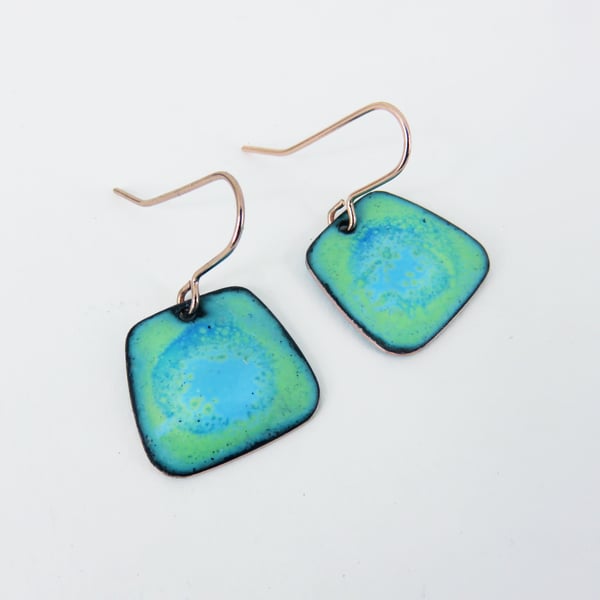 Colourful Enamel Dangle Earrings