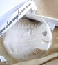 Heart Print Memorial Round Feather Bauble, Round Glass Christmas Ornament, Remem - Image 1