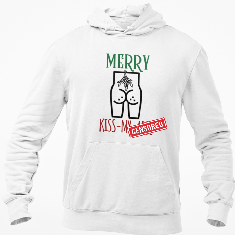 Merry Kiss My A... -.Funny Novelty Christmas HOODIE xmas gift