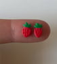 Handmade Polymer Clay Micro Studs (Strawberry)