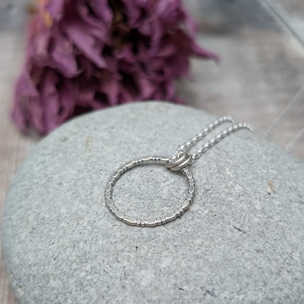 Sterling Silver Beaded Circle Necklace - JBJ2043