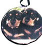 Puppies decoupaged log slice wall decoration  - Image 3