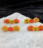 (Free UK Delivery) Handmade Origami Pumpkin Trio Hair Clip