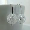 Crackle crystal & oxidised sterling silver earrings