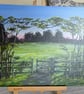 Original acrylic painting, The Meadow Beyond. 