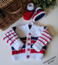 Designer Hand Knitted Baby Cardigan & Booties Set 3-9 Months Size - Image 9