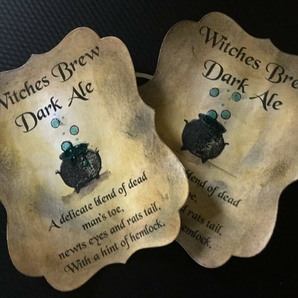 'Witches Brew' Halloween Bottle Stickers - Set of 8