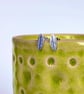 Mini leaf sterling silver stud earrings with leaf printed detail