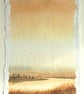 Original watercolour sun set over the reedbeds  - Image 1