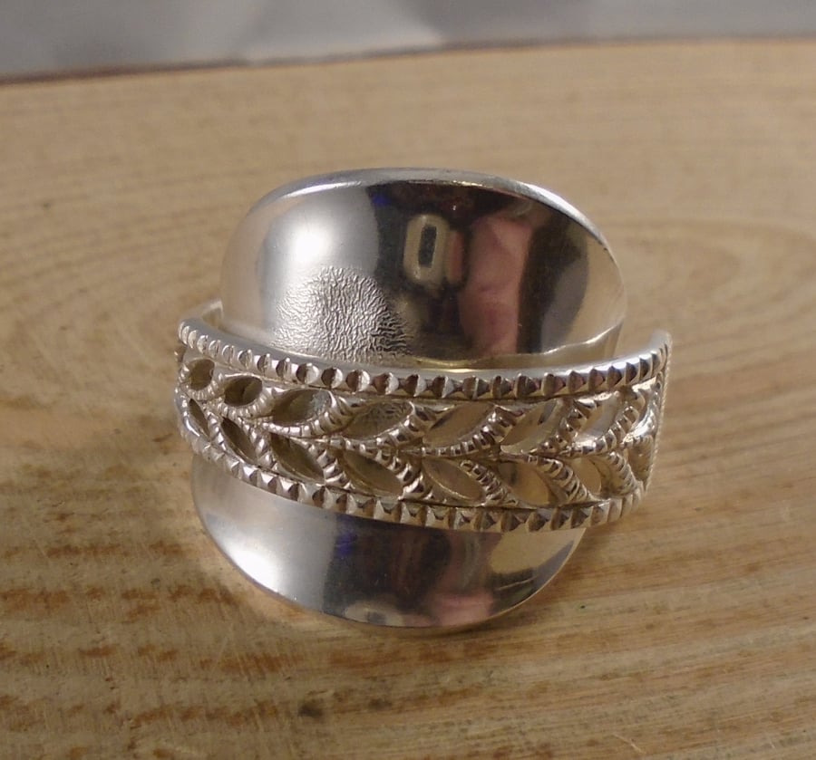 Upcycled Norwegian Silver Wrap Spoon Ring