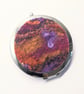 Pocket mirror, compact - autumnal melange of ruby, purples and oranges - Image 4