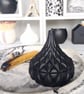 Black Teardrop Match Jar for Candle Rituals - Jesmonite Holder with Striker 