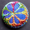 Buttons 1 inch button Hand Dyed Silks and Cottons Free Machine Embroidery Button