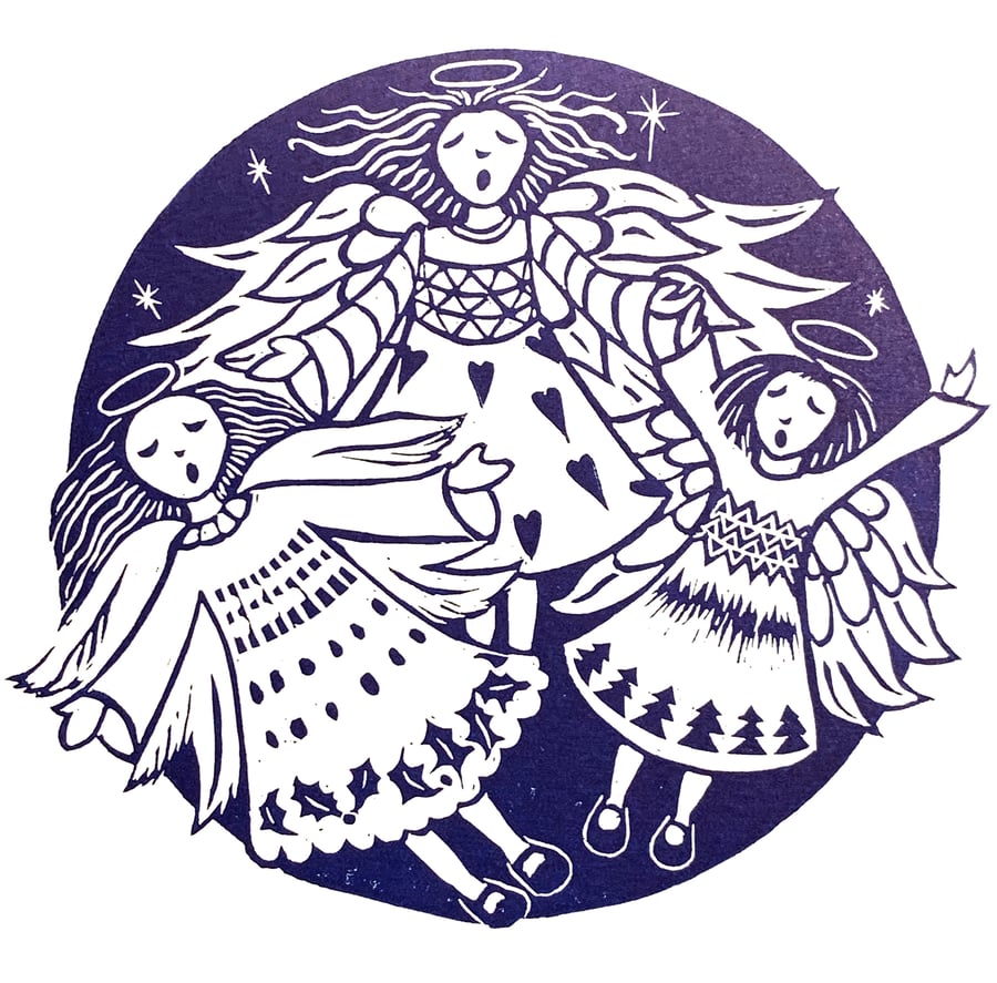 Hark the Herald Angels Sing - Handprinted 