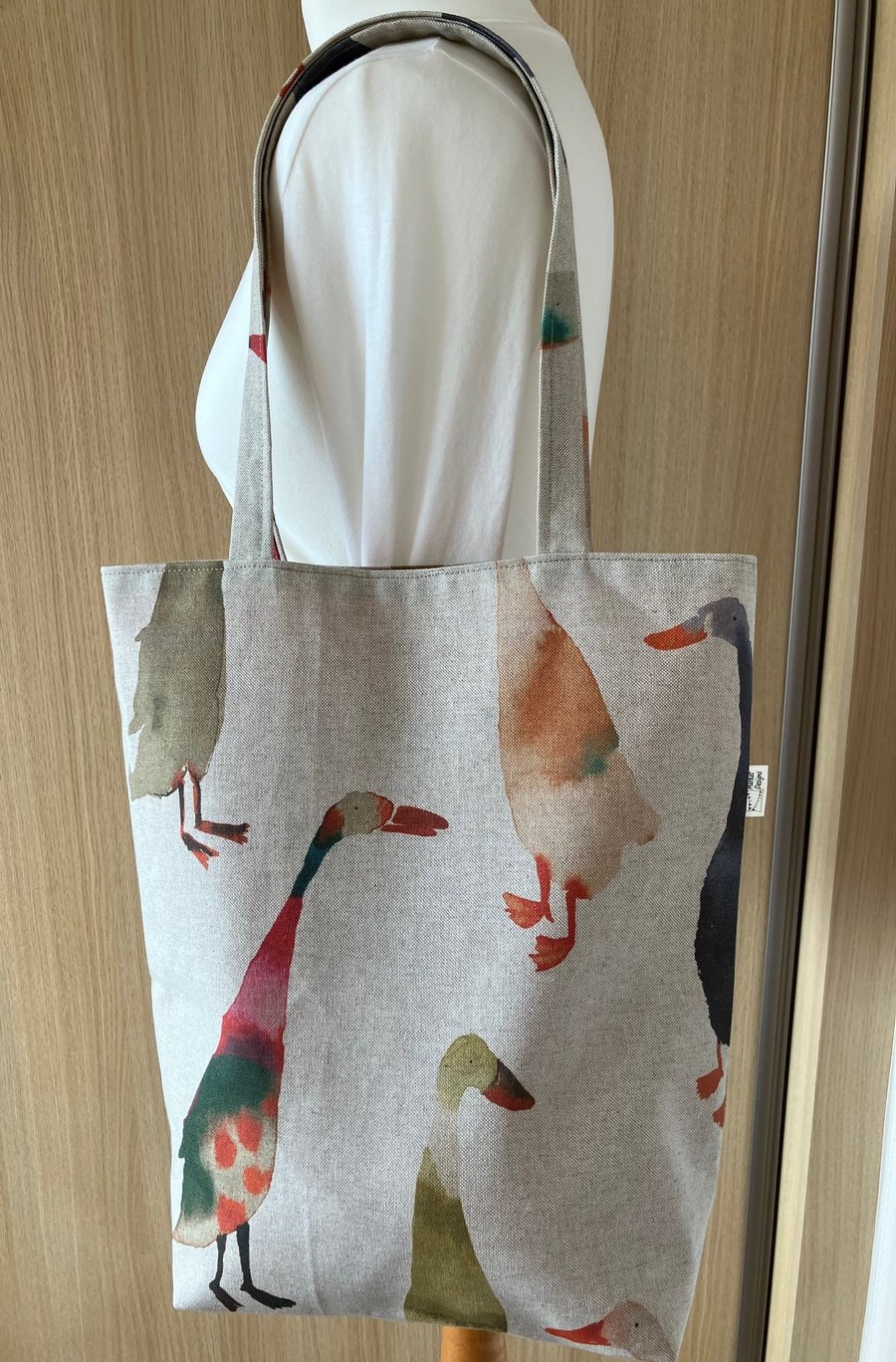 Ducks Tote Bag, Beach bag, Handmade in the UK