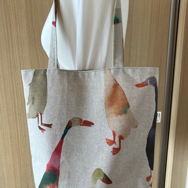 Ducks Tote Bag, Beach bag, Handmade in the UK