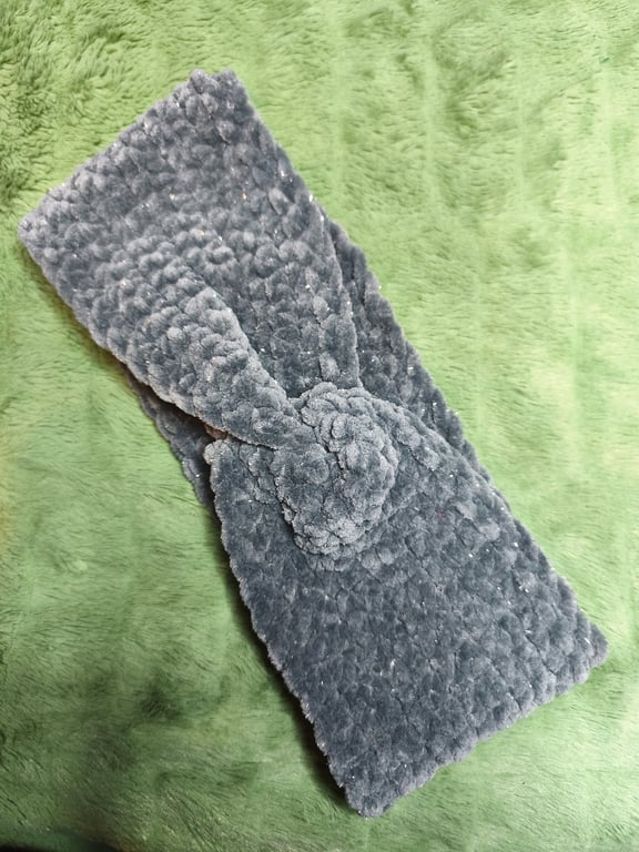 Grey Glitter Headband Ear Warmer