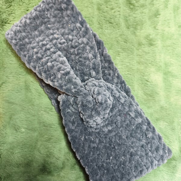 Grey Glitter Headband Ear Warmer