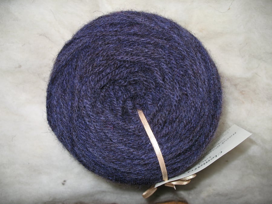 Hand-dyed Pure Jacob Light Aran (Worsted) Wool Clematis 100g