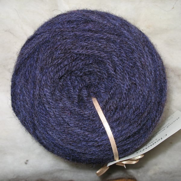 Hand-dyed Pure Jacob Light Aran (Worsted) Wool Clematis 100g