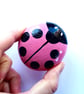 Pink Ladybird Stone - READY TO SHIP - Image 3
