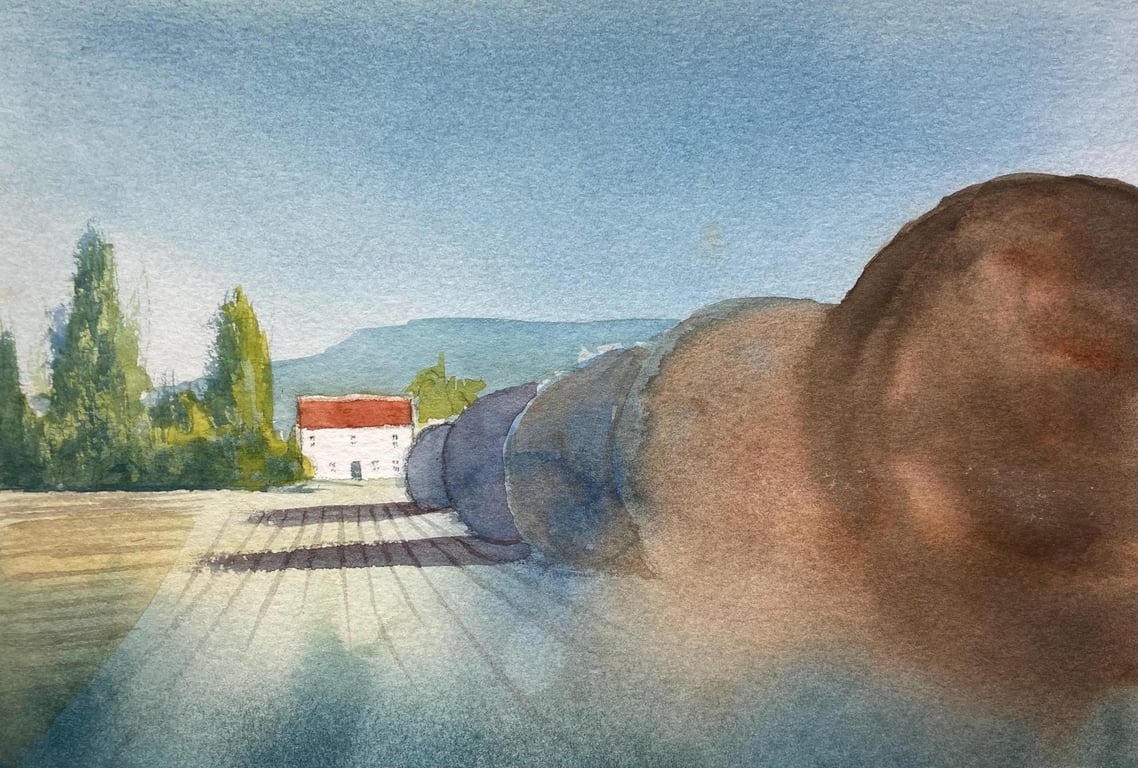 En plein air 2020 aug (Original Watercolour A4 size) watercolor, watercolour, or